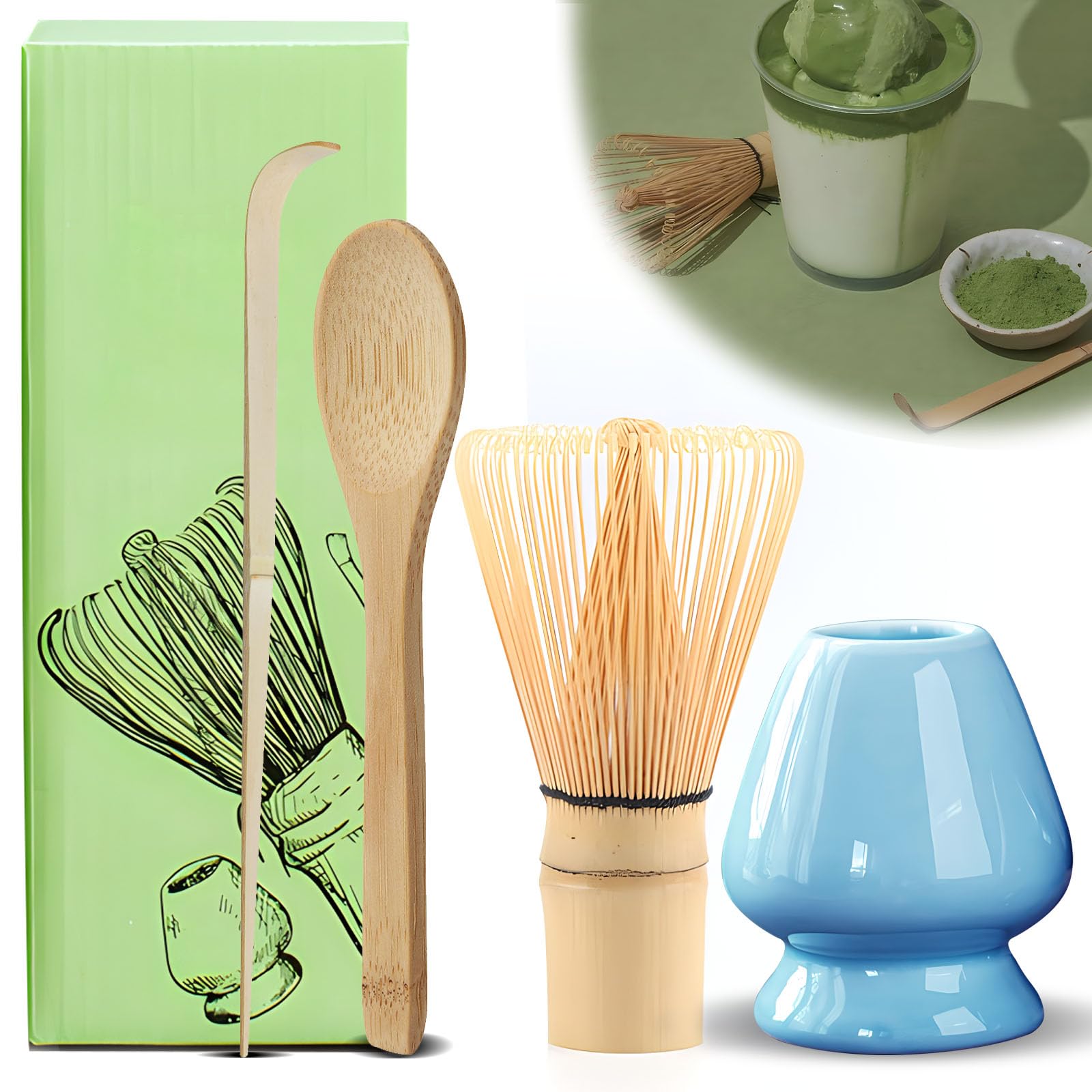 Buy Matcha Set of 4 Matcha Broom Set, Matcha Whisk Set, with 2